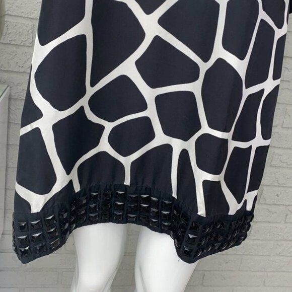 MICHAEL Michael Kors Women Silk Beaded Cuffs Giraffe Print Dress Size M - Picture 5 of 11